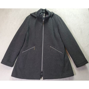 INTL D.e.t.a.i.l.s Coat Mens Size Large Gray Long Sleeve Hooded Full Zipper‎ EUC
